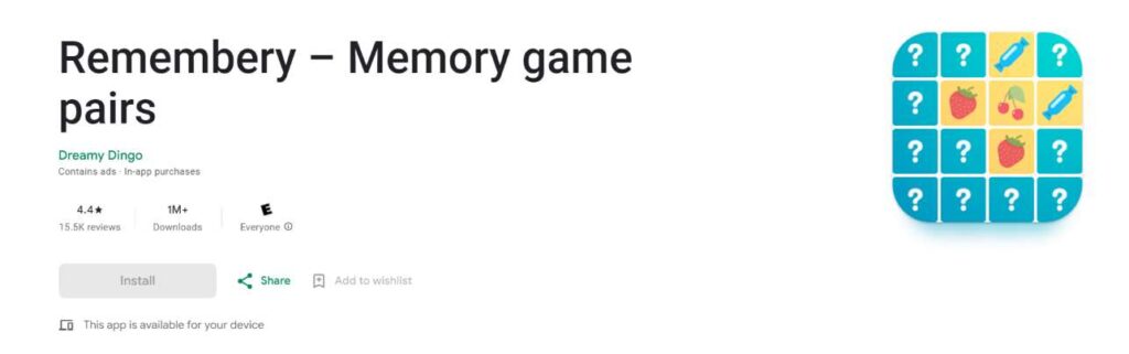 Remembery – Memory game pairs