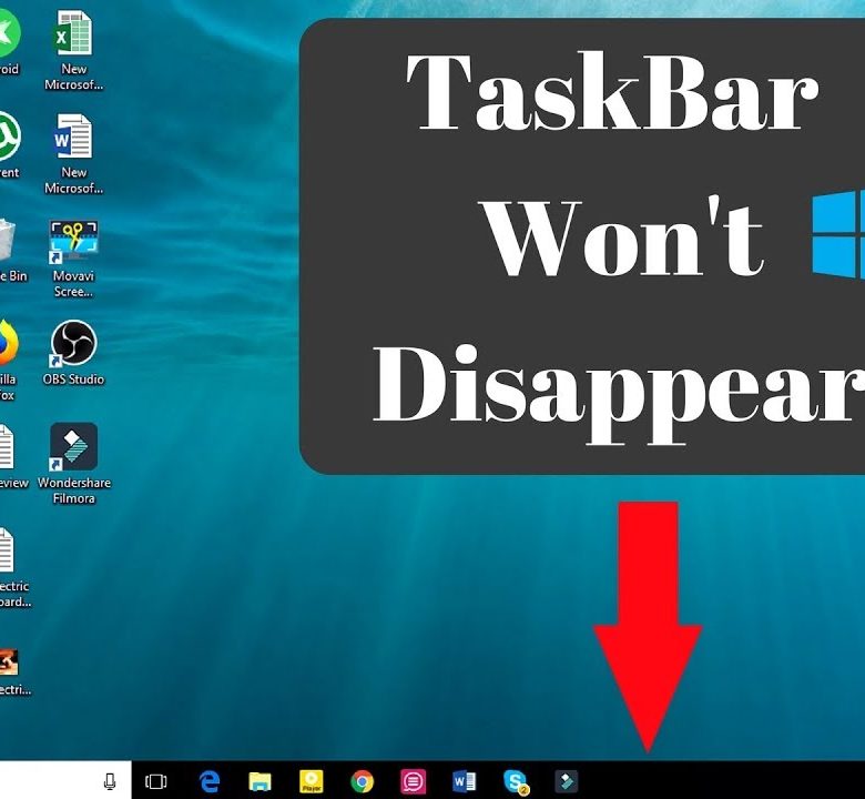 taskbar not hiding in windows 10