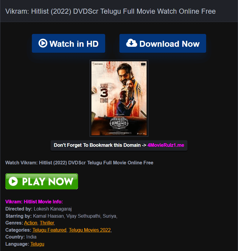 Download Movies from Movierulz Website
