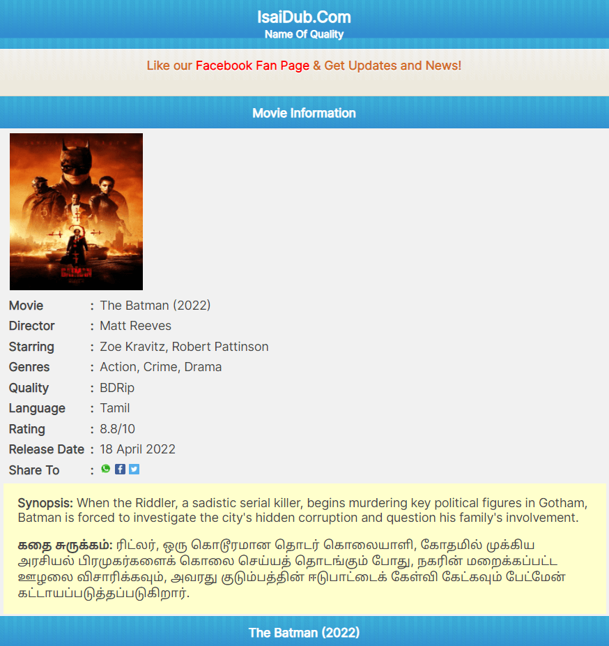 Isaidub Download Latest Dubbed Movies HD 2024