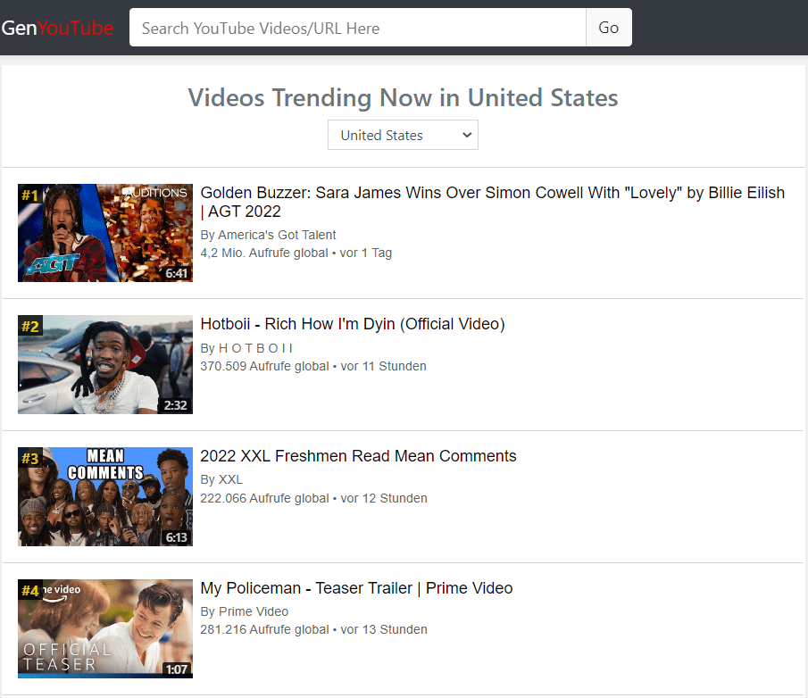 Trending Videos to Download from GenYoutube