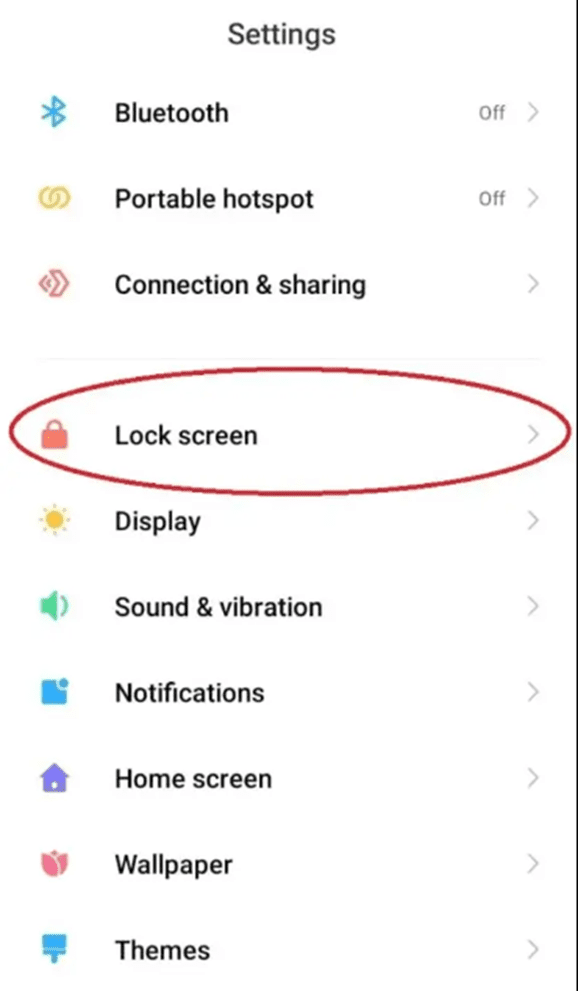 step 2 of how to turn off Glance in Mi 11 lite