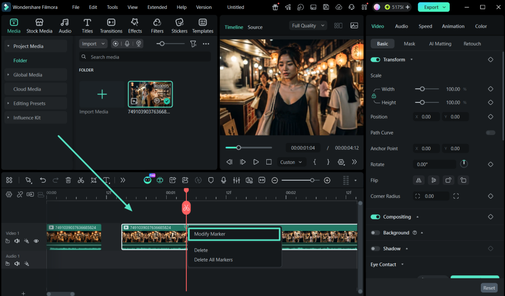 build-layered-video main video in filmora timeline