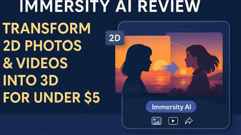 Immersity AI Review: Turn 2D Photos & Clips into Cinematic 3D for Under $5
